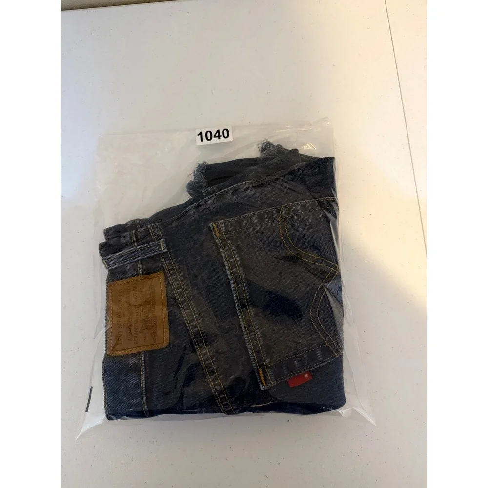 Levi's Premium 501 Original Shorts Women 27 Blue Excellent Distressed Cut Off